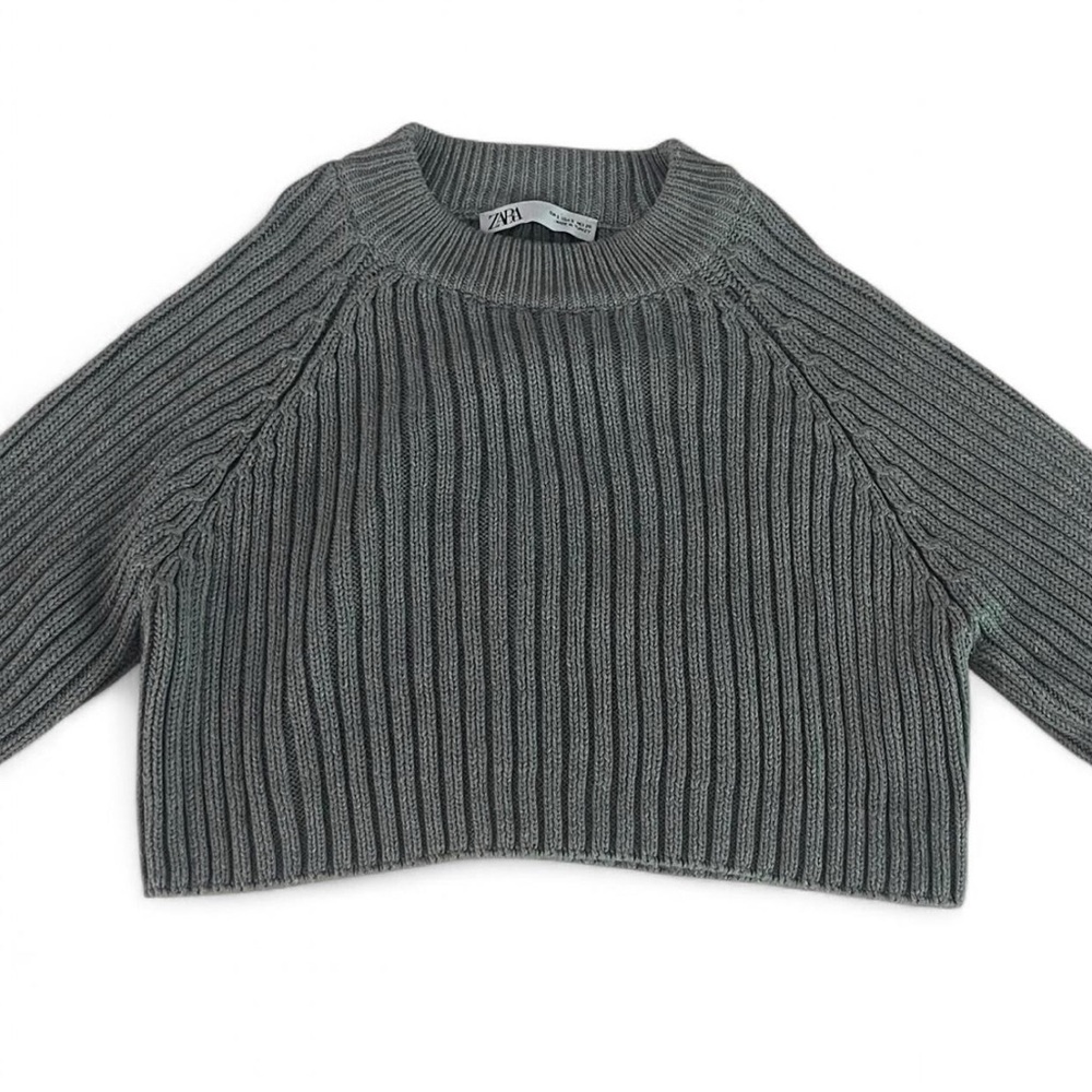 Zara Charcoal Ribbed Women's Sweater